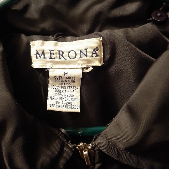 Vintage Merona Black puffy Fall/Winter jacket size M - Picture 2 of 3